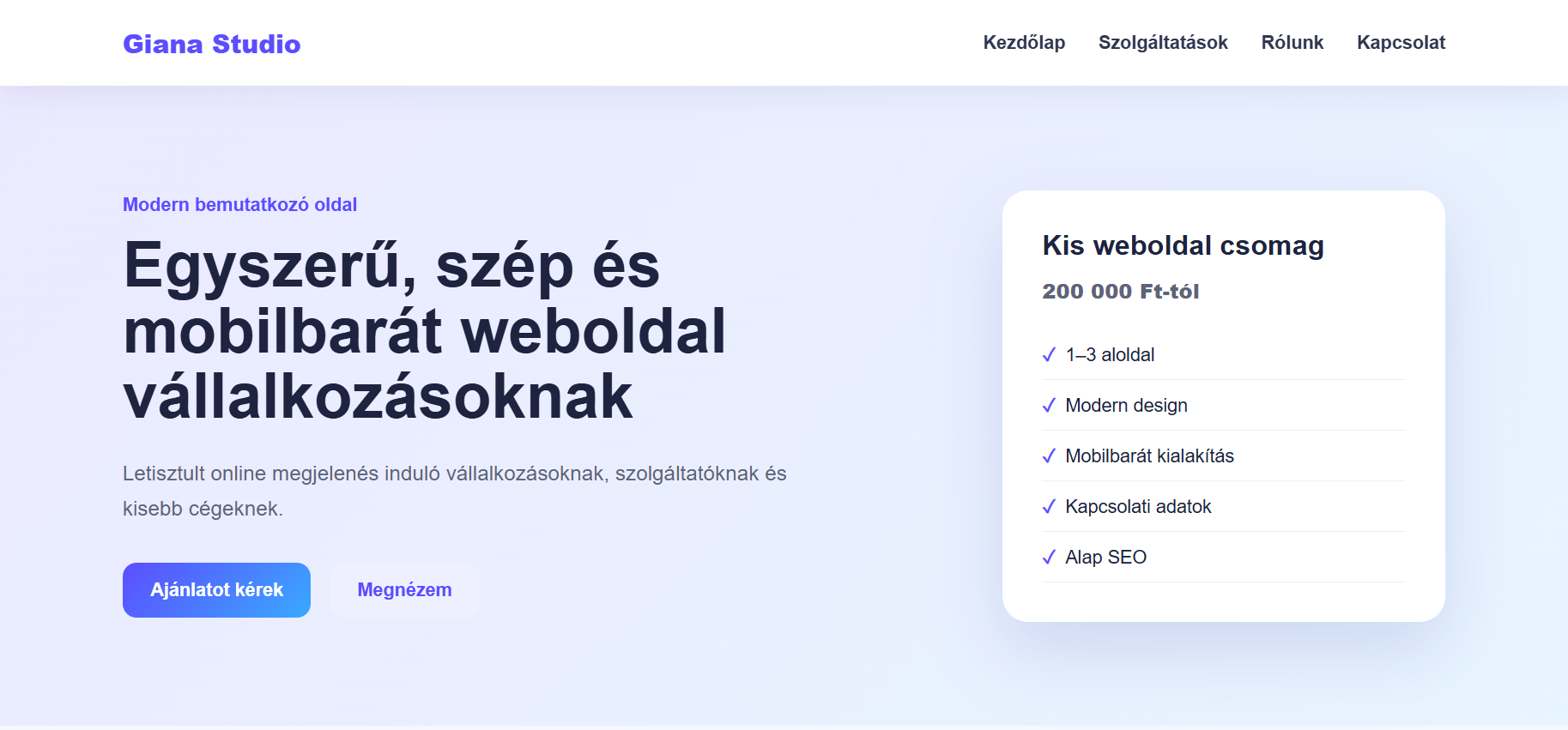 Kis weboldal